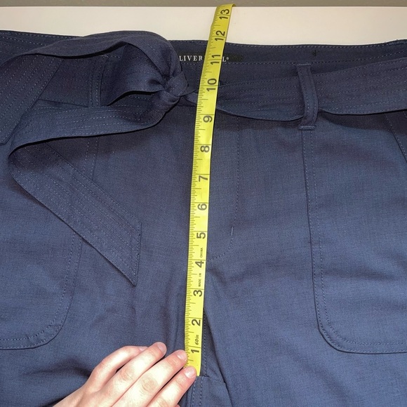 Liverpool Navy Blue Belted Tie Waist Relaxed Fit Cropped Pants 31 Women’s - Picture 9 of 13